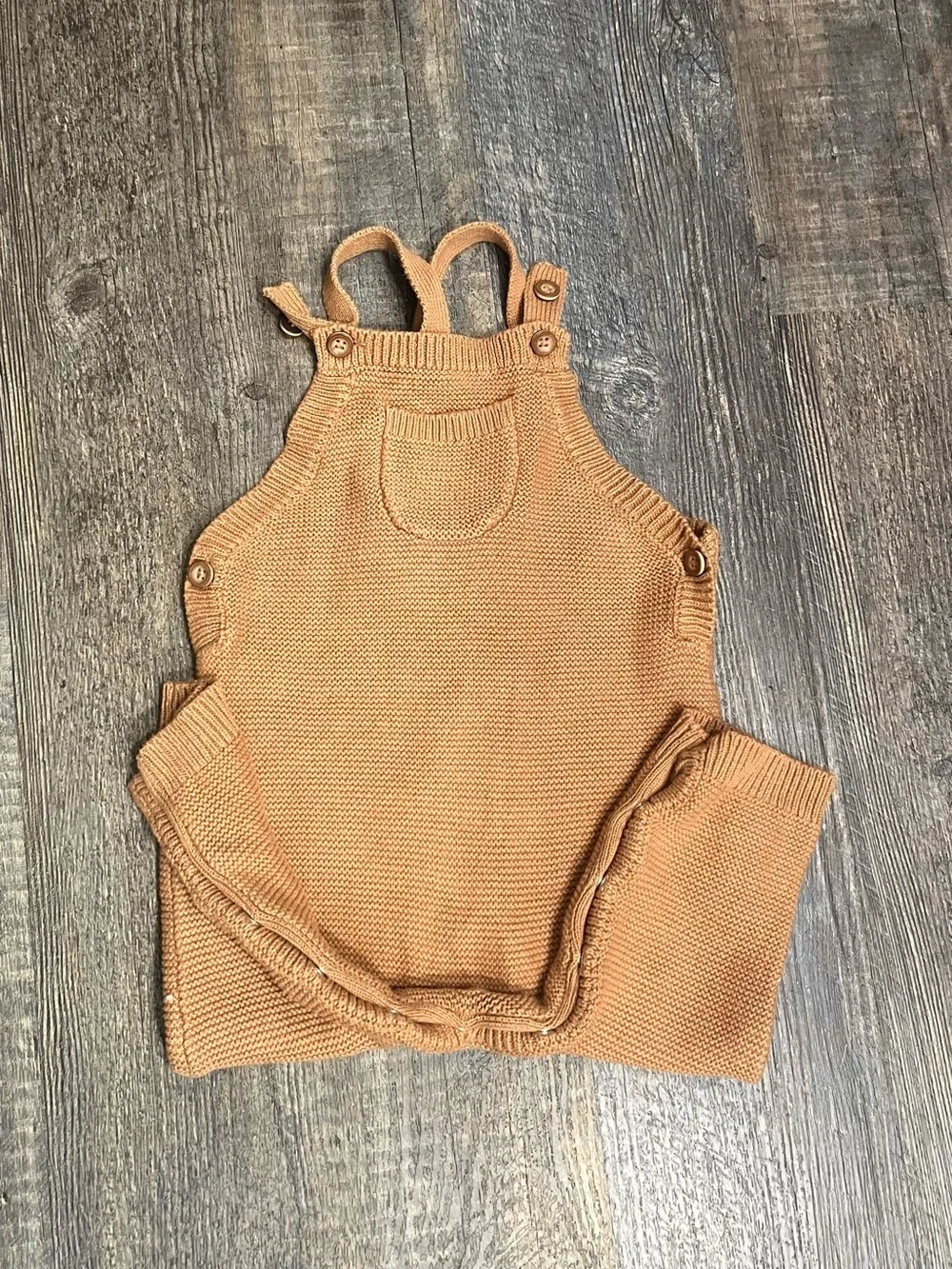 Carter's Baby Knit overalls in Light Brown/Tan